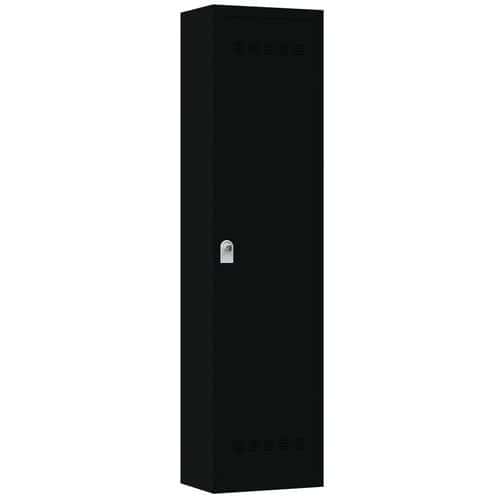 Svařovaná šatní skříň Vinco, 1 oddíl, 500 mm, otočný uzávěr, černá/černá