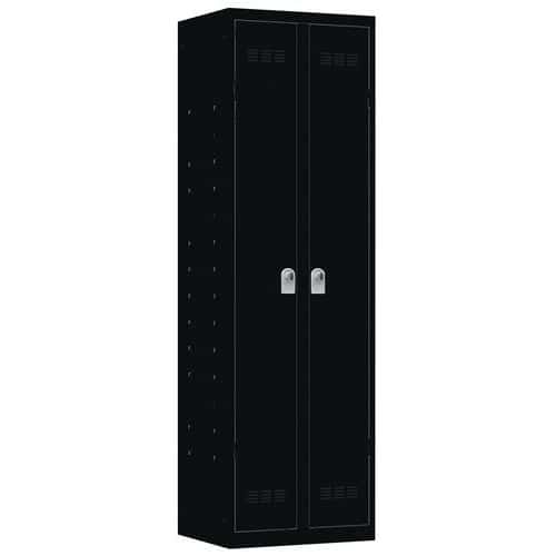 Svařovaná skříň víceúčelová Vinco, 2 oddíly, 600 mm, otočný uzávěr, černá/černá