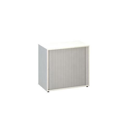 Nízká široká skříň Alfa 500, 73,5 x 80 x 45 cm, s roletou - pravé provedení, dezén bílá
