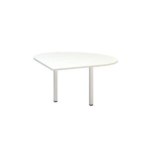 Stolová přístavba Alfa 200 s bílým podnožím, 120 x 120 x 74,2 cm, kapka, pravé provedení, dezén bílá