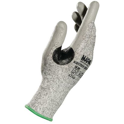 Polyuretanové rukavice KryTech 557R polomáčené v nitrilu, šedé, velikost 10