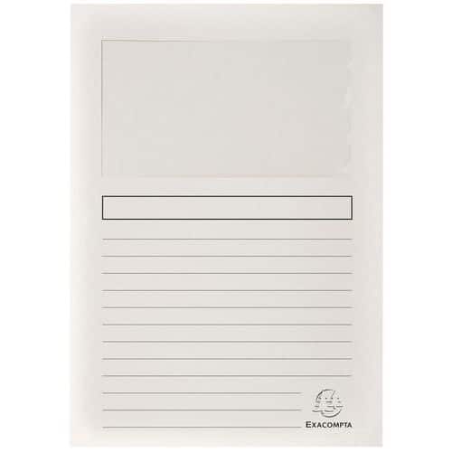 Složky na dokumenty Super s okénkem 160 g/m2, balení 100 ks, 22x31 cm, bílá