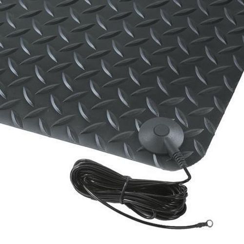 Antistatická rohož Diamond Stat™ s diamantovým povrchem, černá, 90 x 100 cm