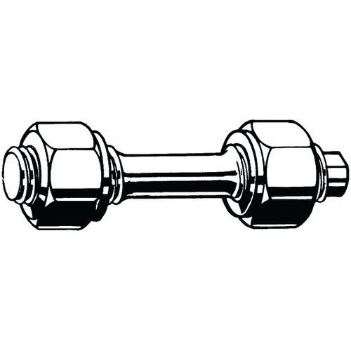 Svorník se zúžením a 2 šestihrannými maticemi DIN 2510 L/NF Ocel C35E+QT (1.1181)/C35E+QT (1.1181) Pravý Bez PU YK/YK M12X75