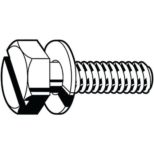 Sestava šroubu s drážkou a ploché podložky DIN 6900 Ocel Pozinkované žlutě pasivované 5.8 M6X12