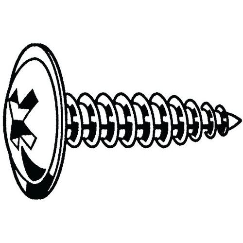Samořezný šroub se zaoblenou hlavou s nákružkem a s křížovou drážkou Phillips Ocel Pozinkované černě pasivované ST4,2X19MM