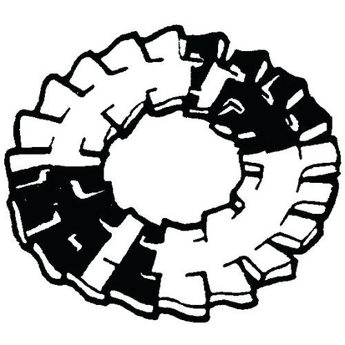 Pojistná vějířová podložka s oboustranným ozubením typ DD NF E27-626 Pružinová ocel Pozinkované M5