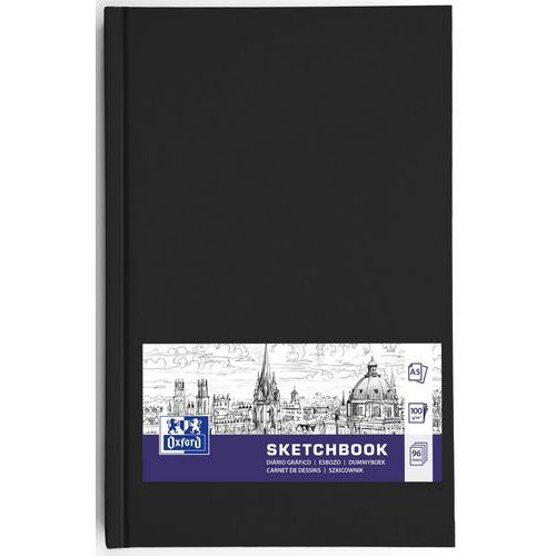Blok kroužkový Oxford Art Brochure 192p 100g černý, A4