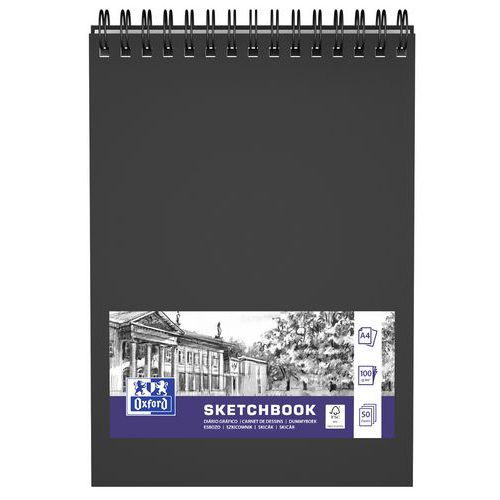 Blok kroužkový Oxford Art Integral 100p 100g černý, A4