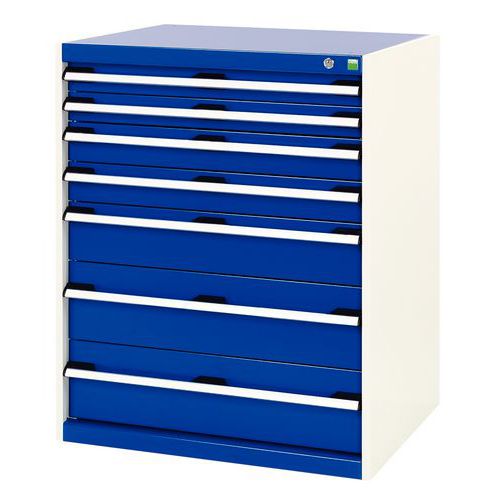 Dílenská zásuvková skříň, Bott SL-86, výška 100 cm, 7 zásuvek