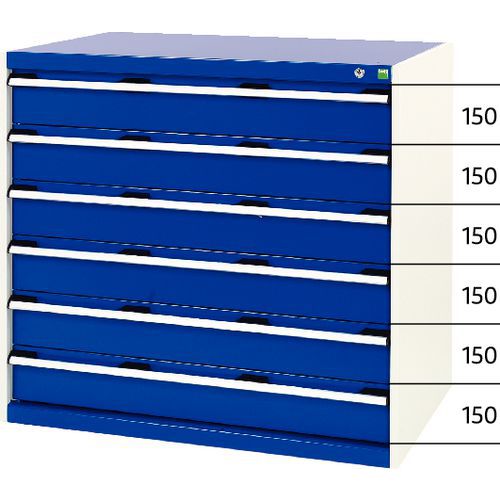 Dílenská zásuvková skříň, Bott SL-107, výška 100 cm, 6 zásuvek