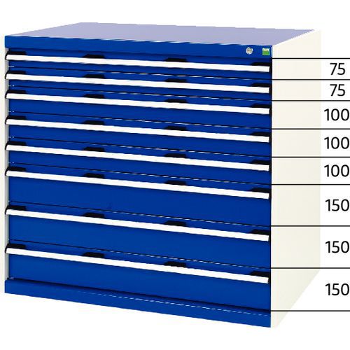Dílenská zásuvková skříň, Bott SL-107, výška 100 cm, 8 zásuvek