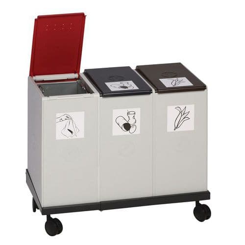 Mobilní podstavec pro odpadkové koše VAR, pro 3 - 4 x 60 l