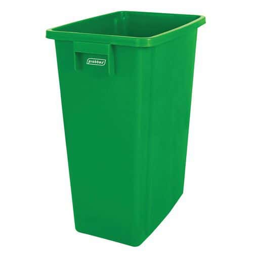 Plastový odpadkový koš Probbax na tříděný odpad, bez víka, 60 l, šířka 46 cm, zelená