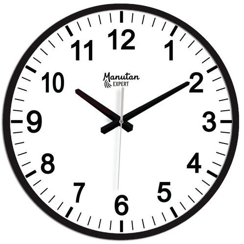 Analogové hodiny Manutan Expert, autonomní quartz, průměr 40 cm, černé