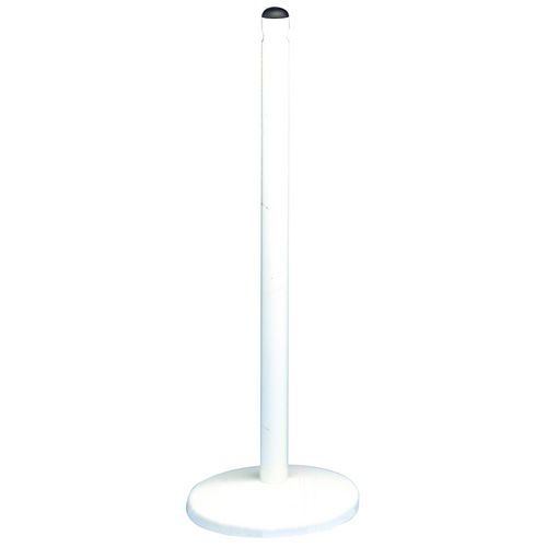 Kovový zahrazovací sloupek Reva, výška 90 cm, bílý, pro 1 řetěz