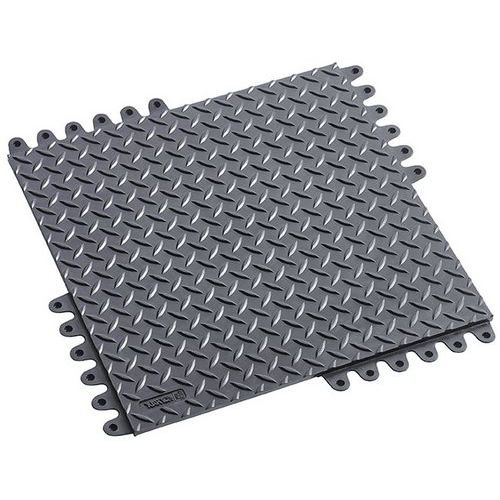 Zátěžová podlaha De-Flex, 450 x 450 x19 mm, gumová, černá, balení 1 ks