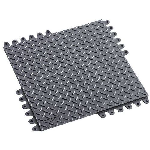 Zátěžová podlaha De-Flex, 450 x 450 x19 mm, gumová, černá, balení 8 ks