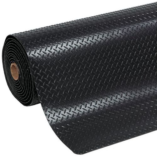 Protiúnavová průmyslová rohož Cushion Trax s diamantovým povrchem, černá, 122 x 100 cm