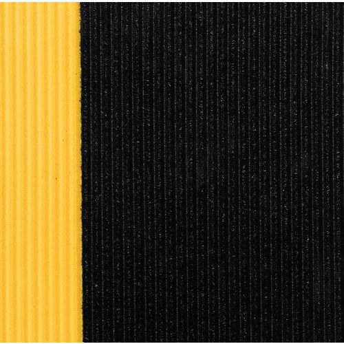 Protiúnavová průmyslová rohož Sof-Tred™ s rýhovaným povrchem, černá/žlutá, 90 x 100 cm