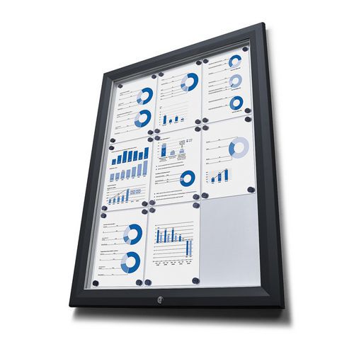 Magnetická vitrína Dom Black, jednokřídlá, 12 x A4
