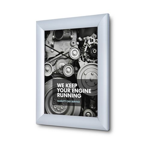 Rám na plakáty P25, ostré rohy, stříbrný, A5