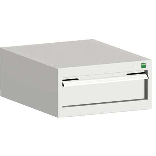 Dílenská zásuvková skříň Bott Cubio, 25 x 52,5 x 65 cm, 1 zásuvka, šedá-šedá