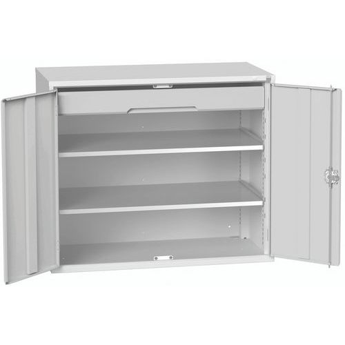 Dílenská skříň se zásuvkami Bott Verso, 100 x 130 x 55 cm, 2 police, 1 zásuvka, šedá-šedá