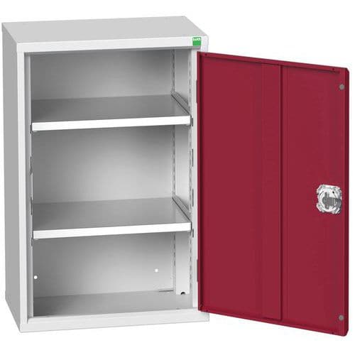 Dílenská skříňka policová Bott Verso, 80 x 52,5 x 35 cm, 2 police, šedá-červená