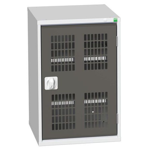 Dílenská skříň policová Bott Verso, drátěné dveře, 80 x 52,5 x 55 cm, 2 police, šedá-antracit