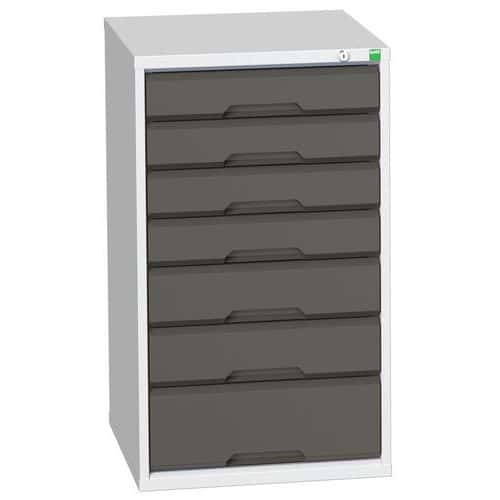 Dílenská zásuvková skříň Bott Verso, 90 x 52,5 x 55 cm, 7 zásuvek, šedá-antracit