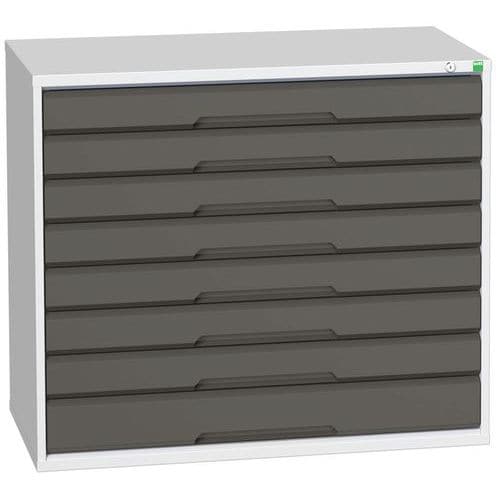 Dílenská zásuvková skříň Bott Verso, 90 x 105 x 55 cm, 8 zásuvek, šedá-antracit