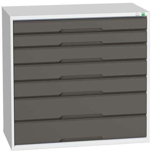 Dílenská zásuvková skříň Bott Verso, 100 x 105 x 55 cm, 7 zásuvek, šedá-antracit