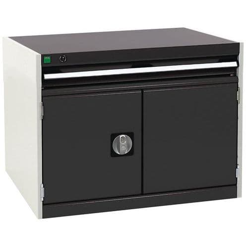 Dílenská zásuvková skříň Bott Cubio, 60 x 80 x 52,5 cm, 1 zásuvka, 1 skříňka, šedá-antracit