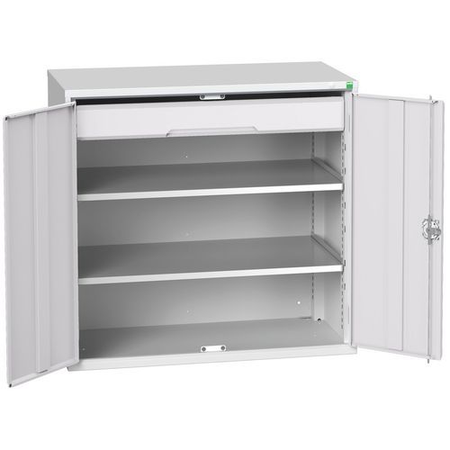 Dílenská skříň se zásuvkami Bott Verso, 100 x 105 x 55 cm, 2 police, 1 zásuvka, šedá-šedá