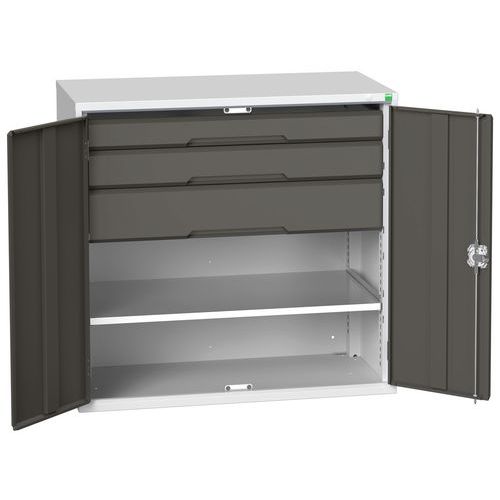 Dílenská skříň se zásuvkami Bott Verso, 100 x 105 x 55 cm, 1 police, 3 zásuvky, šedá-antracit
