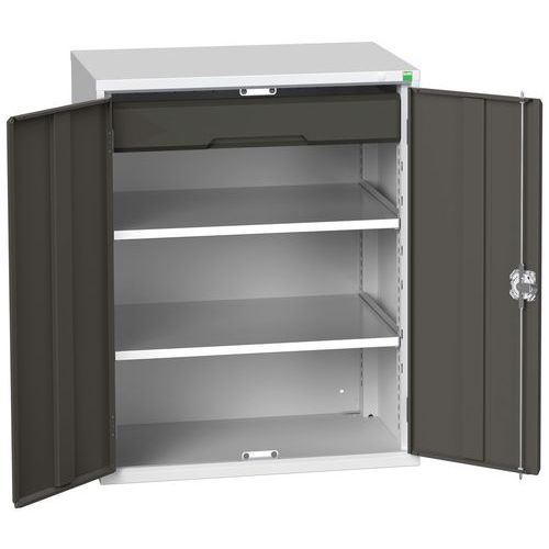 Dílenská skříň se zásuvkami Bott Verso, 100 x 80 x 55 cm, 2 police, 1 zásuvka, šedá-antracit