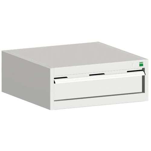 Dílenská zásuvková skříň Bott Cubio, 25 x 65 x 65 cm, 1 zásuvka, šedá-šedá