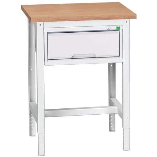 Dílenský stůl Bott Verso, 78-93 x 70 x 60 cm, 1 zásuvka, multiplex, šedá-šedá