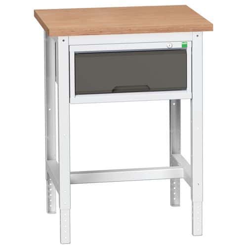 Dílenský stůl Bott Verso, 78-93 x 70 x 60 cm, 1 zásuvka, multiplex, šedá-antracit