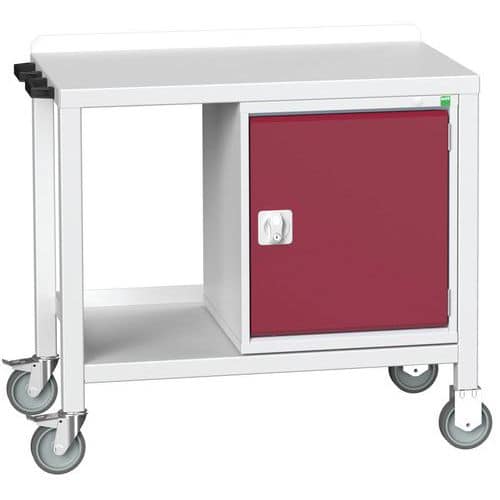 Mobilní dílenský stůl Bott Verso Weld, 91 x 100 x 60 cm, 1 skříňka, ocel, šedá-červená