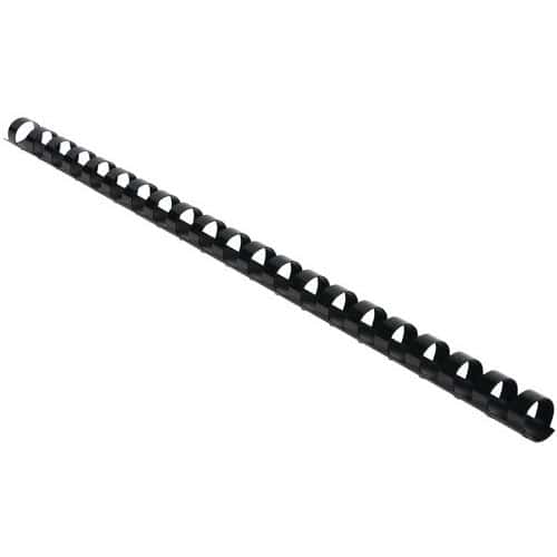 Plastové hřbety pro kroužkovou vazbu A4, 12 mm, černé