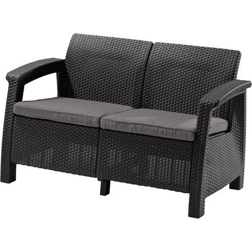 Venkovní pohovka Corfu Love Seat, tmavě šedá