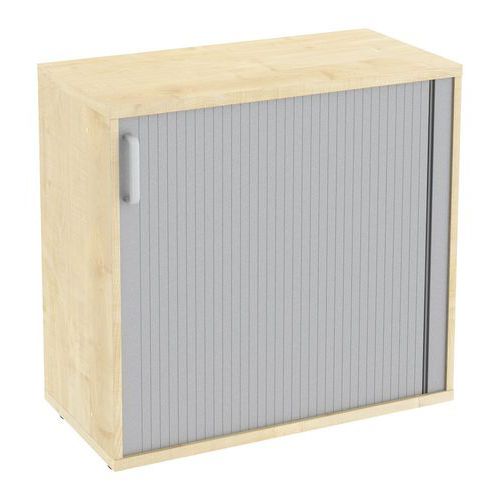 Nízká široká skříň Abonent, 77,4 x 80 x 40 cm, s roletou - pravé provedení, dezén javor