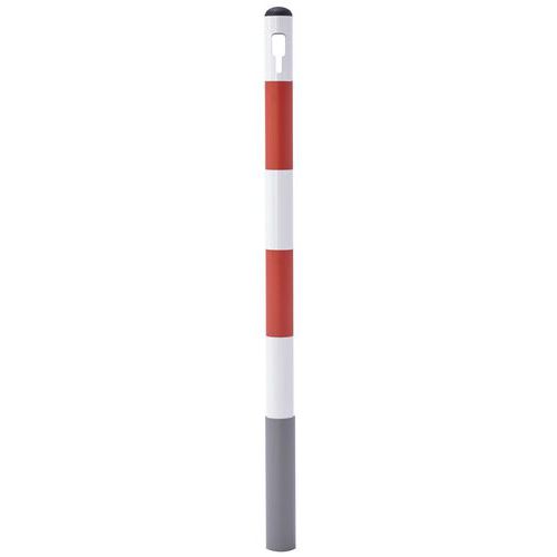 Kovový sloupek Marta k zasunutí do objímky, 1000 mm, bílá/červená