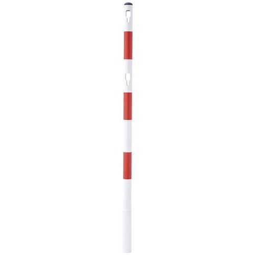 Kovový sloupek Marta k zasunutí do objímky, 1500 mm, bílá/červená