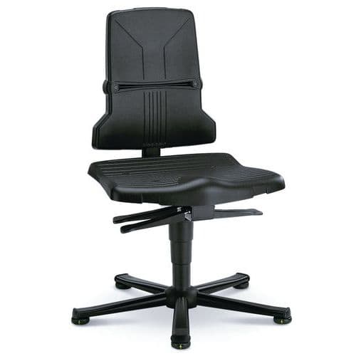 Antistatická ESD pracovní židle Bimos Sintec 9800E s permanentním kontaktem, kluzáky, modrá