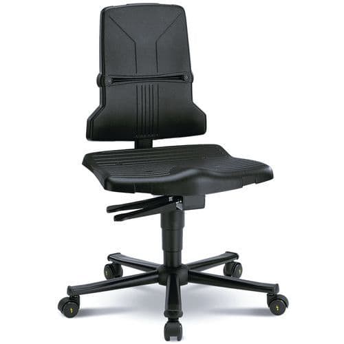 Antistatická ESD pracovní židle Bimos Sintec 9803 s permanentním kontaktem, kolečka, modrá