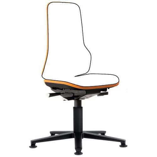 Rám pracovní antistatické ESD židle Neon Bimos 9570E se synchronním mechanismem, kluzáky, oranžová