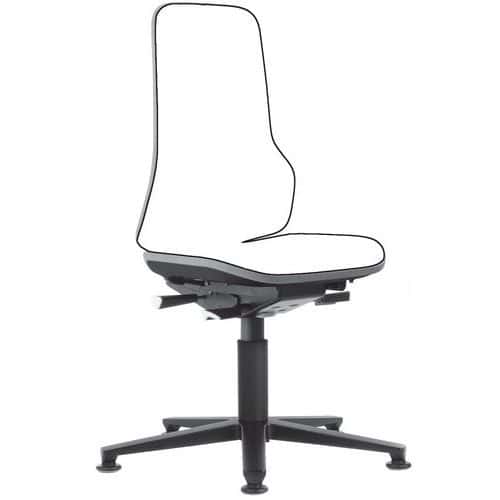 Rám dílenské židle Bimos 9560 s opěradlem pro Bimos Neon, permanentní kontakt, kluzáky,  modrá/šedá